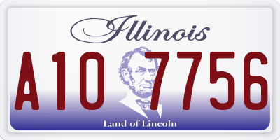 IL license plate A107756
