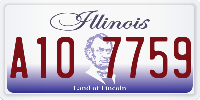 IL license plate A107759