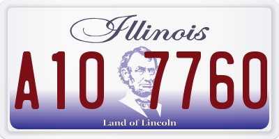 IL license plate A107760