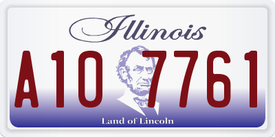 IL license plate A107761