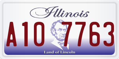 IL license plate A107763
