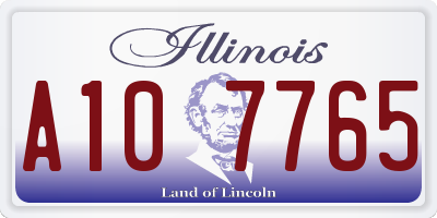 IL license plate A107765
