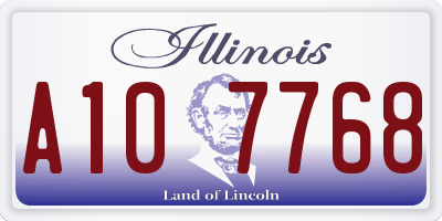 IL license plate A107768
