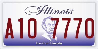 IL license plate A107770