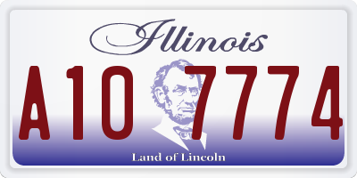 IL license plate A107774