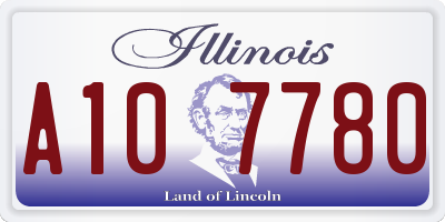 IL license plate A107780