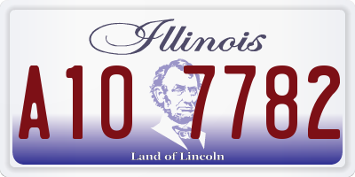 IL license plate A107782