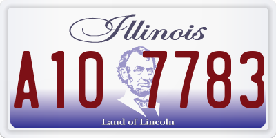 IL license plate A107783