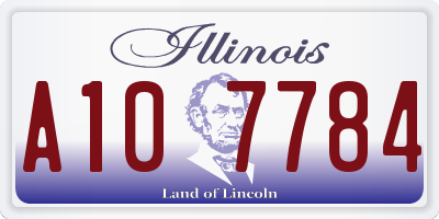 IL license plate A107784