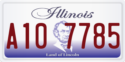 IL license plate A107785