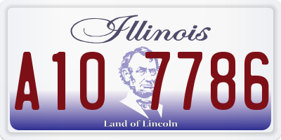 IL license plate A107786