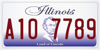 IL license plate A107789