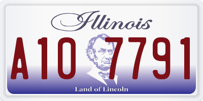 IL license plate A107791