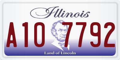 IL license plate A107792