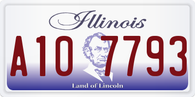 IL license plate A107793