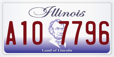 IL license plate A107796