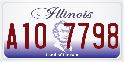 IL license plate A107798