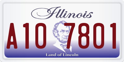 IL license plate A107801