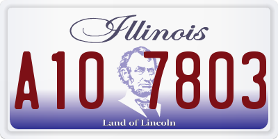 IL license plate A107803