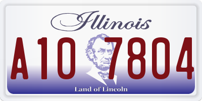 IL license plate A107804