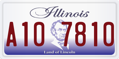 IL license plate A107810
