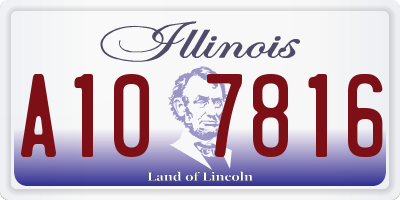 IL license plate A107816