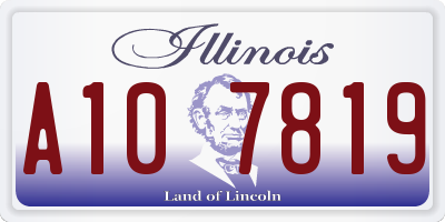 IL license plate A107819