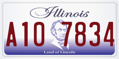 IL license plate A107834