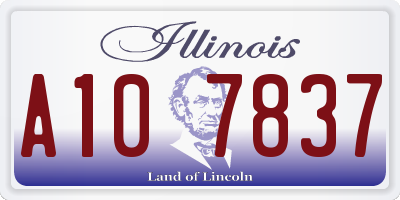 IL license plate A107837