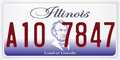 IL license plate A107847