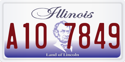 IL license plate A107849