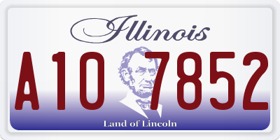 IL license plate A107852