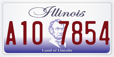 IL license plate A107854