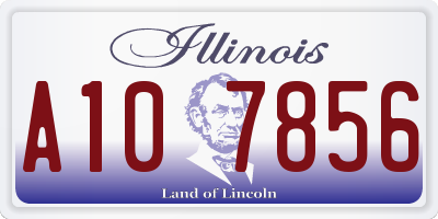 IL license plate A107856