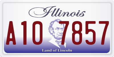IL license plate A107857