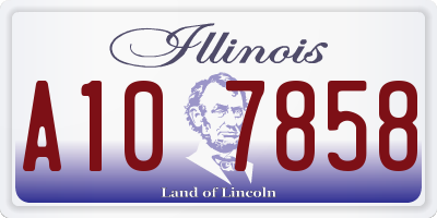 IL license plate A107858