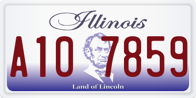 IL license plate A107859