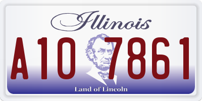 IL license plate A107861