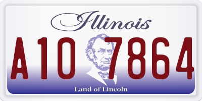 IL license plate A107864