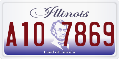 IL license plate A107869