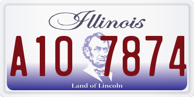 IL license plate A107874