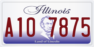IL license plate A107875