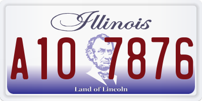 IL license plate A107876
