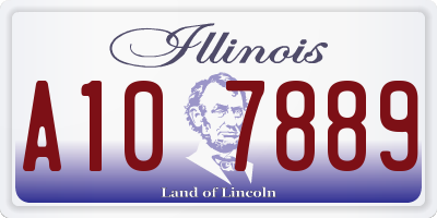 IL license plate A107889