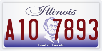 IL license plate A107893