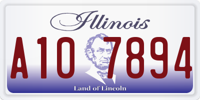 IL license plate A107894
