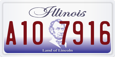 IL license plate A107916