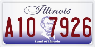 IL license plate A107926