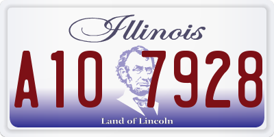 IL license plate A107928