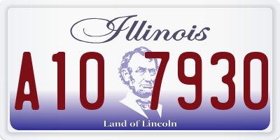 IL license plate A107930
